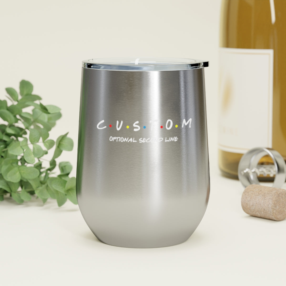 12 Oz. Wine Tumbler With Lid Personalized