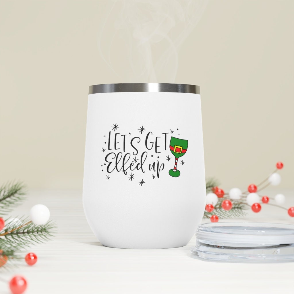 Let's Get Lit Personalized Christmas Wine Glasses